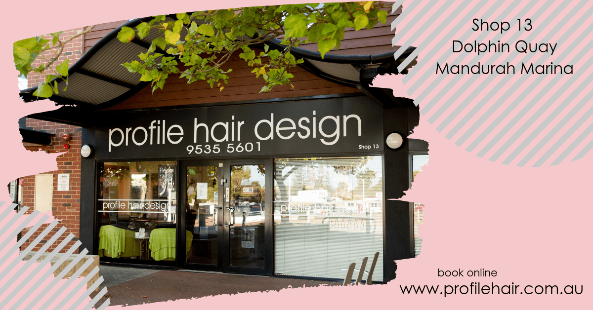 profile hair design graphic design of shopfront